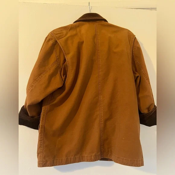 Vintage 90s Lands’ End Barn Jacket in Rich Camel Brown Size Small Petite - Picture 2 of 11